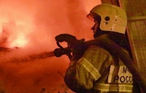 Спасатели МЧС России ликвидировали пожар в частной хозяйственной постройке в Ижморском МО